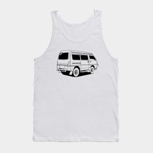 Jdm black print rear delica classic Tank Top